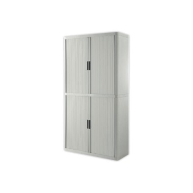 Armoire rideaux EasyOffice-204x41,5x110cm. Corps gris, rideaux gris  - Fiducial