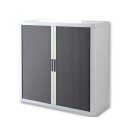 Armoire rideaux EasyOffice-104x41,5x110cm Corps blanc, rideaux anthrac  - Fiducial