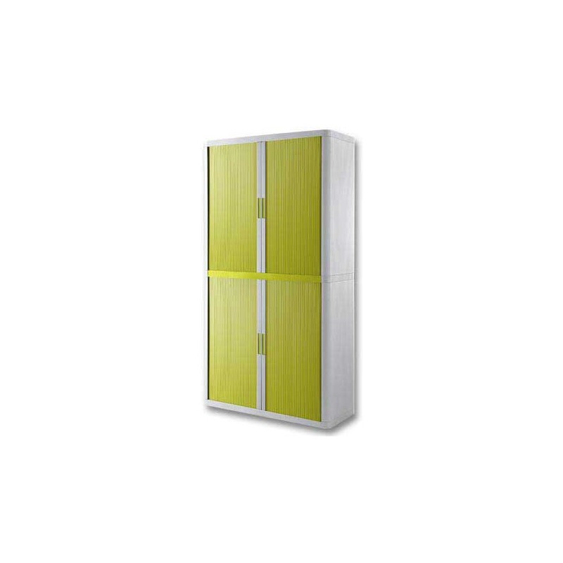 Armoire rideaux EasyOffice-204x41,5x110cm Corps blanc, rideaux anis  - Fiducial