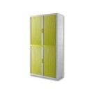 Armoire rideaux EasyOffice-204x41,5x110cm Corps blanc, rideaux anis  - Fiducial
