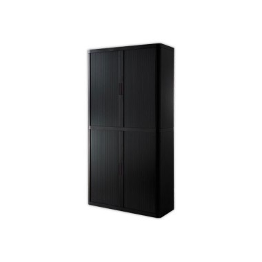 Armoire rideaux EasyOffice-204x41,5x110cm Corps noir, rideaux noirs  - Fiducial