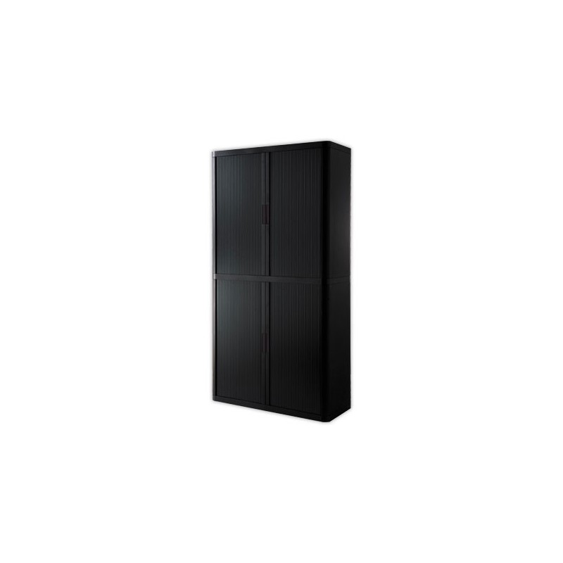 Armoire rideaux EasyOffice-204x41,5x110cm Corps noir, rideaux noirs  - Fiducial