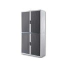 Armoire rideaux EasyOffice-204x41,5x110cm Corps blanc, rideaux anthrac  - Fiducial