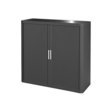 Armoire rideaux EasyOffice corps anthracite, rideaux anthracite 1M  - Fiducial