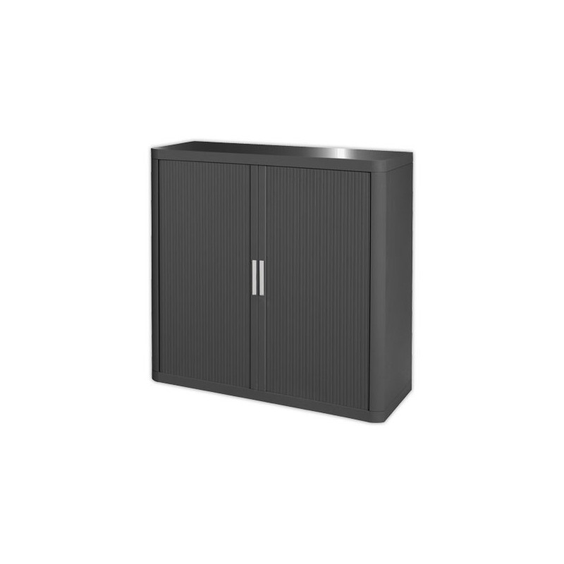 Armoire rideaux EasyOffice corps anthracite, rideaux anthracite 1M  - Fiducial