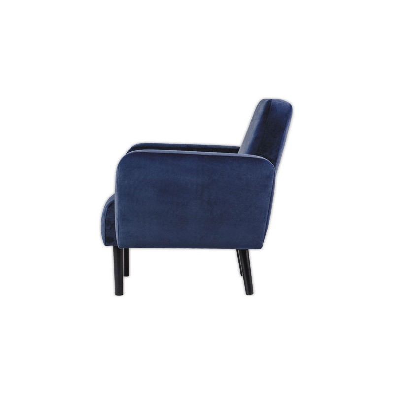 Fauteuil LISBOA 1 place Velours bleu monté  - Fiducial