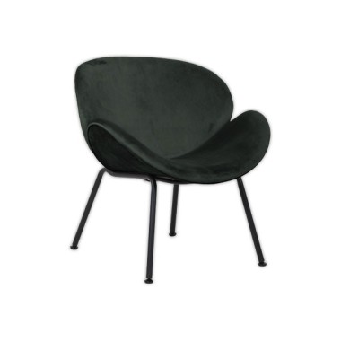 Fauteuil SMILE 4 pieds noir tissu vert  - Fiducial