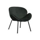 Fauteuil SMILE 4 pieds noir tissu vert  - Fiducial