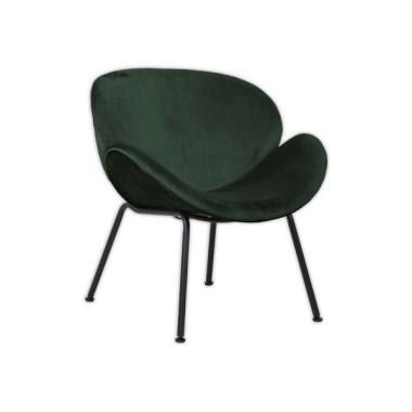Fauteuil SMILE 4 pieds noir tissu vertmonté  - Fiducial