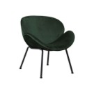 Fauteuil SMILE 4 pieds noir tissu vertmonté  - Fiducial
