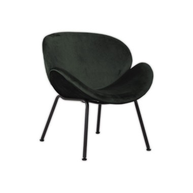 Fauteuil SMILE 4 pieds noir tissu anthracite  - Fiducial