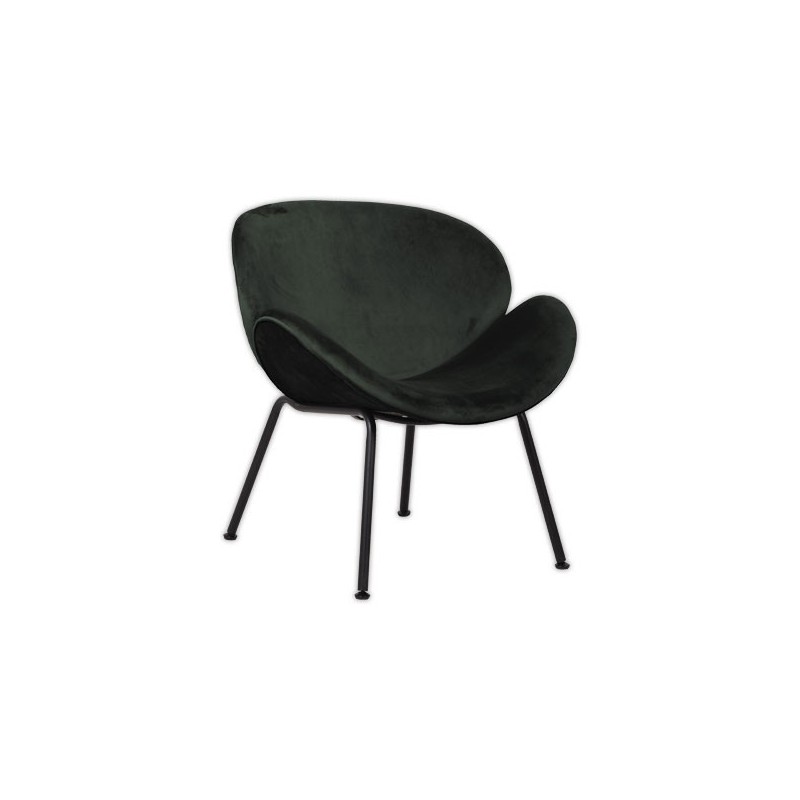 Fauteuil SMILE 4 pieds noir tissu anthracite  - Fiducial