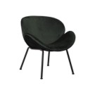 Fauteuil SMILE 4 pieds noir tissu anthracite  - Fiducial