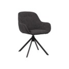 Fauteuil IRA pivotant 4 pieds noir tissu anthracite  - Fiducial