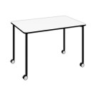 Table roulante FEX OFFICE 116 x 50 cm Blanc pieds noirs  - Fiducial