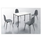 Table roulante FEX OFFICE 116 x 50 cm Blanc pieds noirs montée  - Fiducial