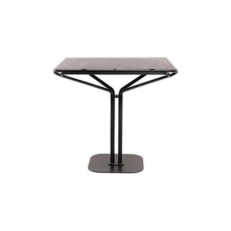 table métal 80x80 noire intérieure et extérieure montée  - Fiducial