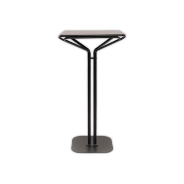 table métal 80x80 noire intérieure et extérieure hauteur 110 cm montée  - Fiducial