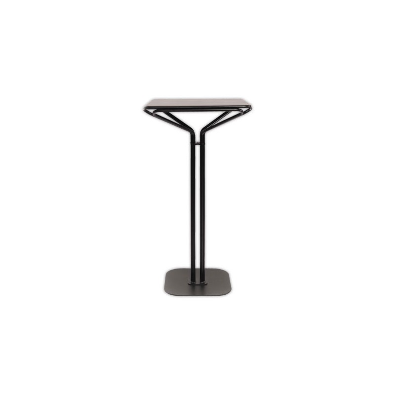 table métal 80x80 noire intérieure et extérieure hauteur 110 cm montée  - Fiducial
