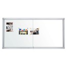Vitrine d'intérieur coulissante 21 x A4 fond métallique  - Fiducial