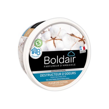 Pot de gel solide destructeur d'odeur BOLDAIR fleur coton 300g  - Fiducial