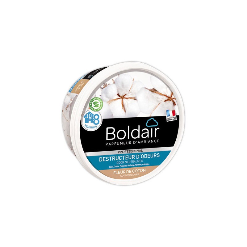 Pot de gel solide destructeur d'odeur BOLDAIR fleur coton 300g  - Fiducial