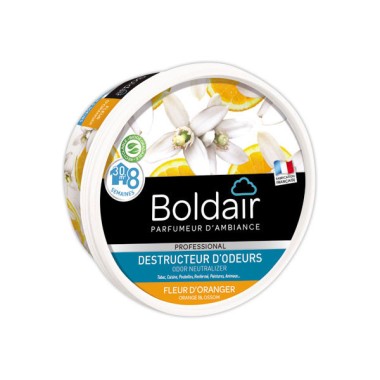 Pot de gel solide destructeur d'odeur BOLDAIR fleur d'oranger 300g  - Fiducial