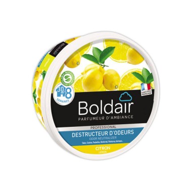 Pot de gel solide destructeur d'odeur BOLDAIR Citron 300g  - Fiducial