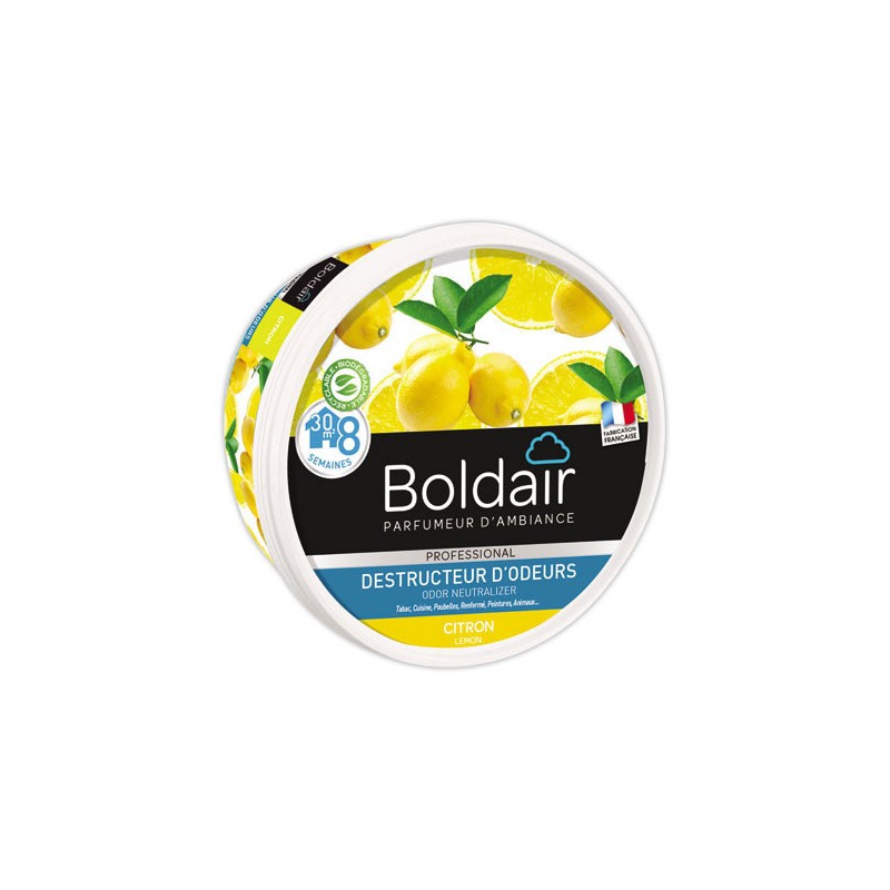 Pot de gel solide destructeur d'odeur BOLDAIR Citron 300g  - Fiducial