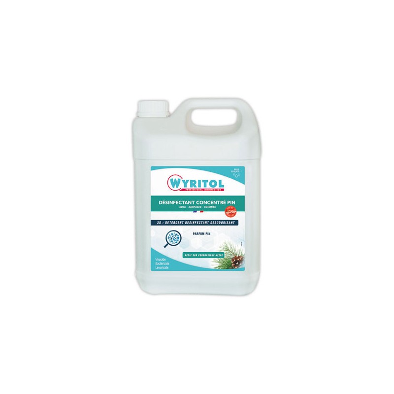 Détergent désinfectant Wyritol 3D pin multi-usages 5L Bactéricide  - Fiducial