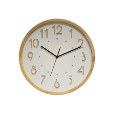 Horloge murale 41 cm cadran bois  - Fiducial