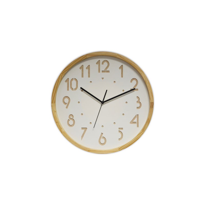 Horloge murale 41 cm cadran bois  - Fiducial