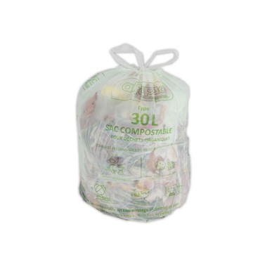 Sacs verts pour déchets quotidiens 30L  x25 - Fiducial