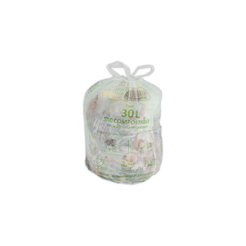 Sacs verts pour déchets quotidiens 30L  x25 - Fiducial