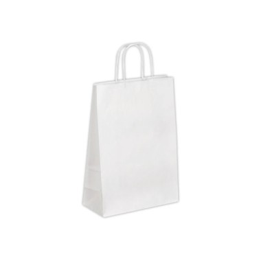 Sac poignées torsadées format Moyen : 22 x 33 x 10 cm - Blanc  x200 - Fiducial