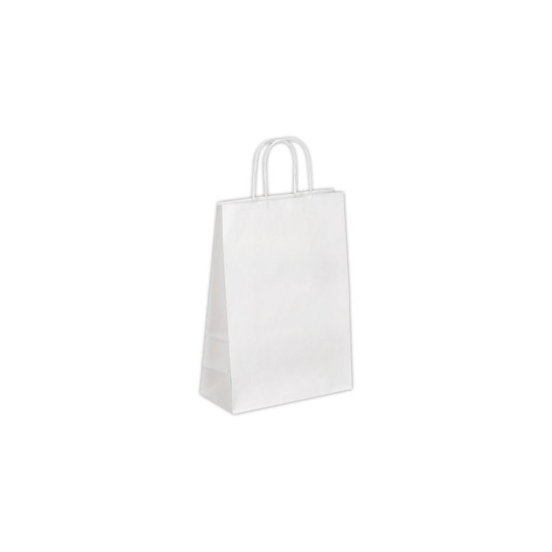 Sac poignées torsadées format Moyen : 22 x 33 x 10 cm - Blanc  x200 - Fiducial