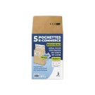 pochettes réutilisables kraft 162X229X40 120g  x5 - Fiducial
