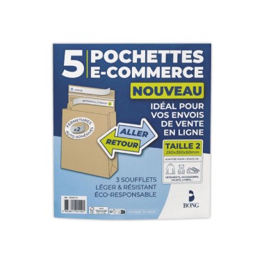 pochettes réutilisables kraft 250x350x50 120g  x5 - Fiducial