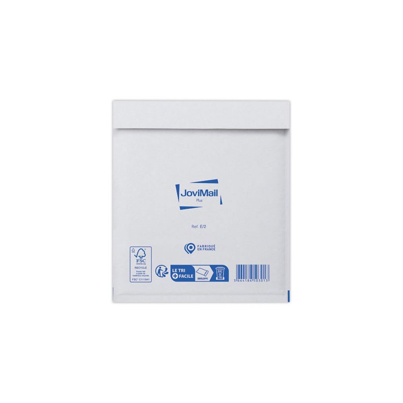 Pochettes matelassées bulles papier kraft blanc renforcé 139gr/m² E/2  x100 - Fiducial