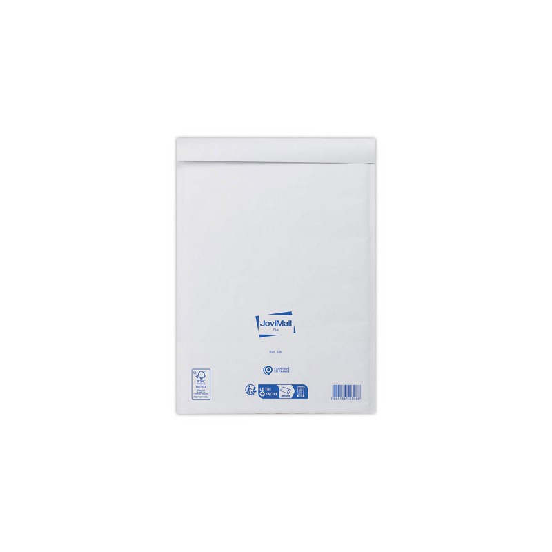 Pochettes matelassées bulles papier kraft blanc renforcé 139gr/m² J/6  x75 - Fiducial