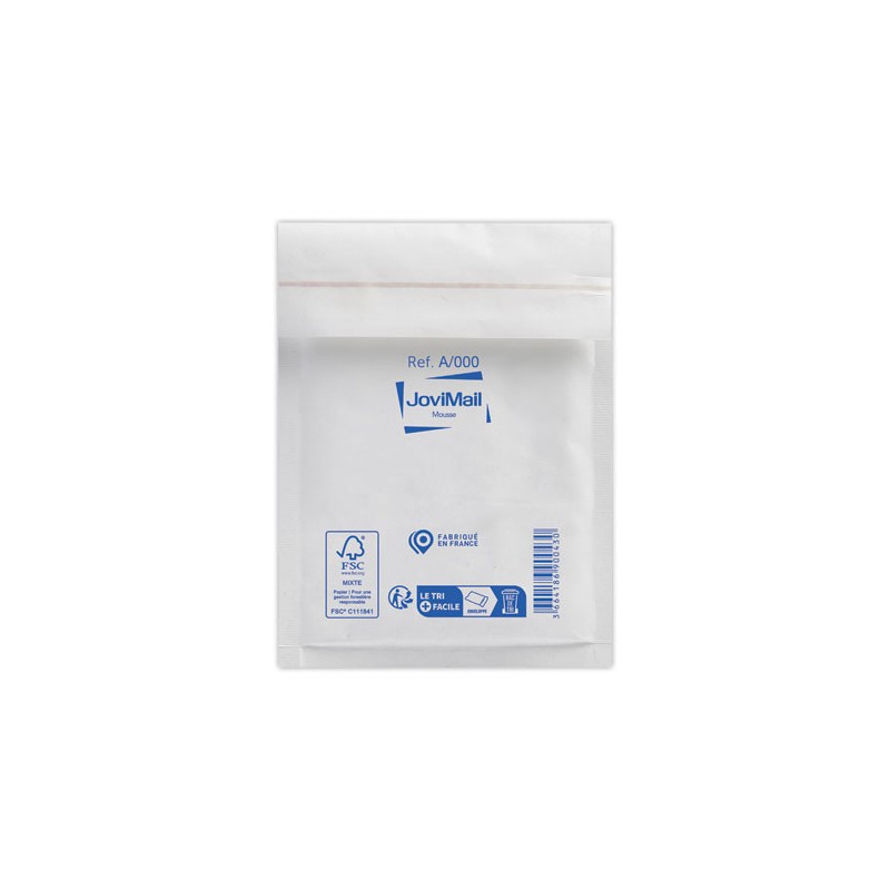 Pochettes Kraft Blanc matelassées mousse 79gr format type A/000  x200 - Fiducial