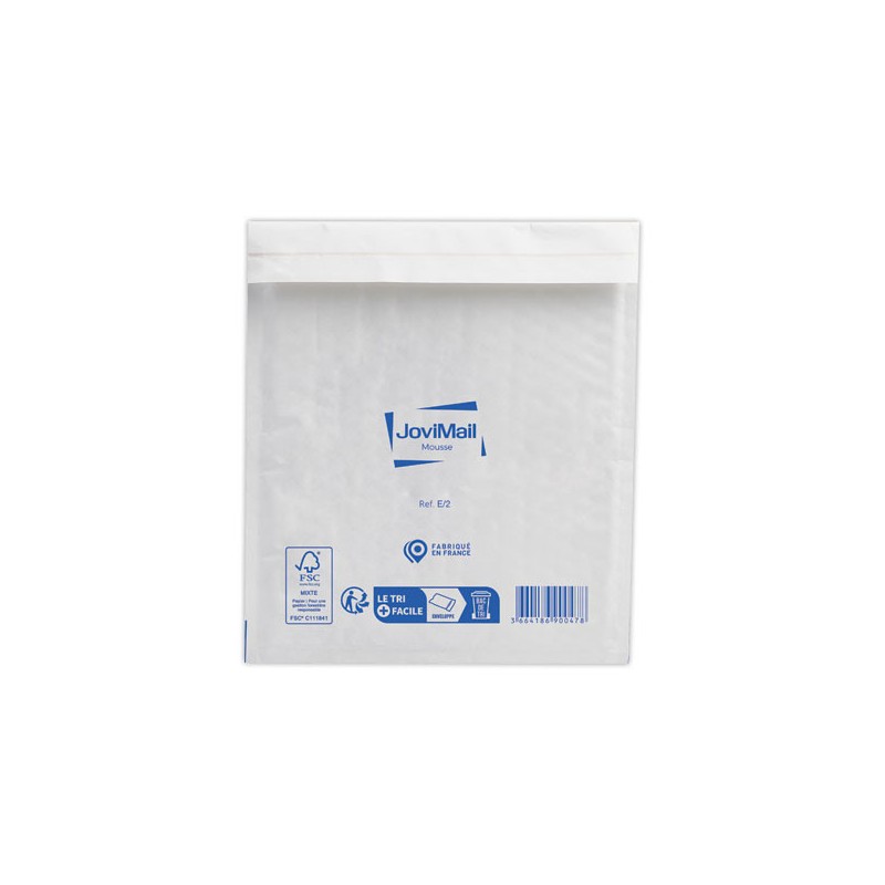 Pochettes Kraft Blanc 79gr matelasséesmousse 2mm format type E/2  x100 - Fiducial