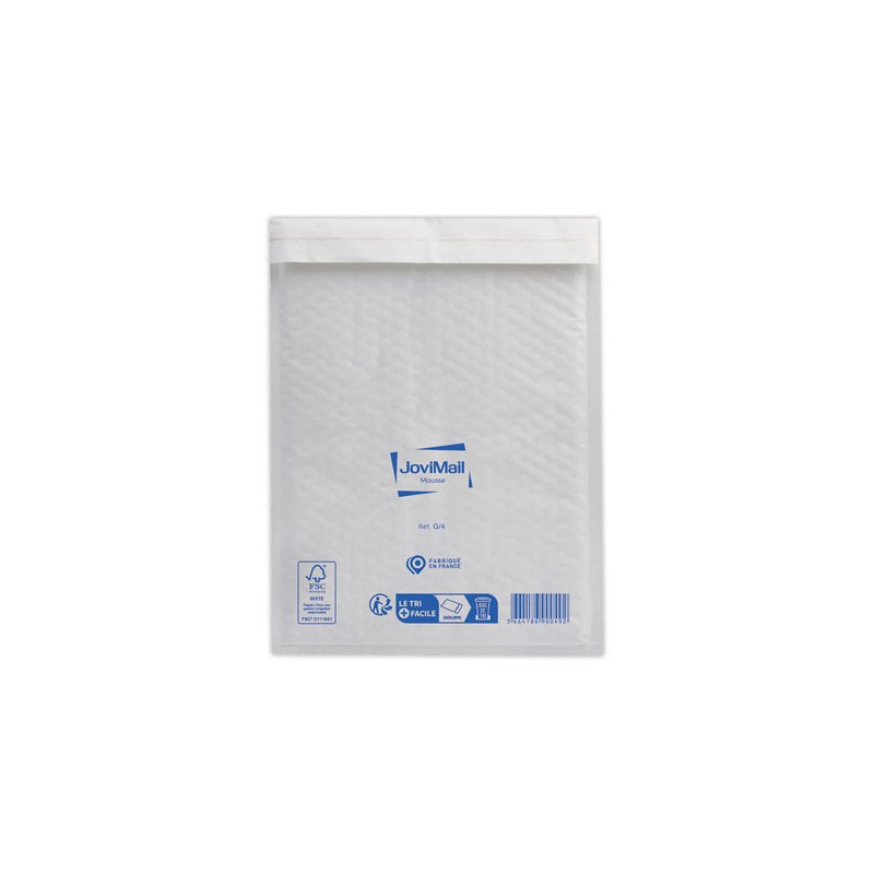 Pochettes Kraft Blanc matelassées mousse 79gr format type G/4  x100 - Fiducial