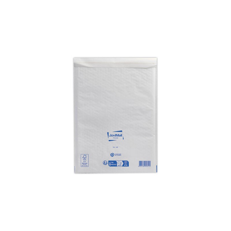 Pochettes Kraft Blanc 79gr matelasséesmousse 2mm format type J/6  x75 - Fiducial