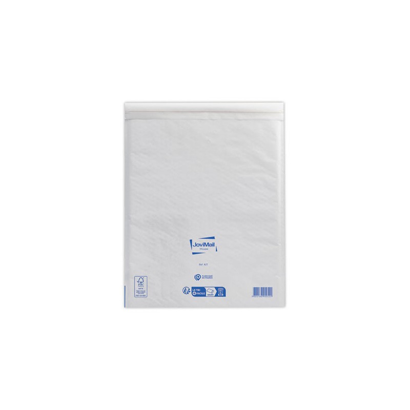 Pochettes Kraft Blanc 79gr matelasséesmousse 2mm format type K/7  x75 - Fiducial