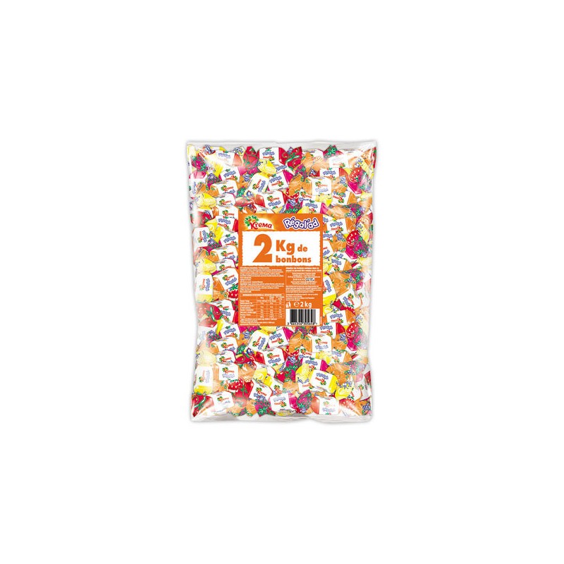 Boîte de bonbons Krema Regalad 2kg assortis  - Fiducial