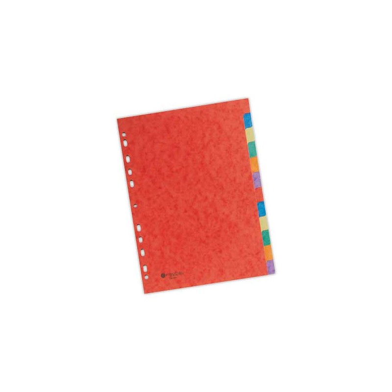 Jeu d'intercalaires FIDUCIAL carte lustrée format A4 12 touches  - Fiducial