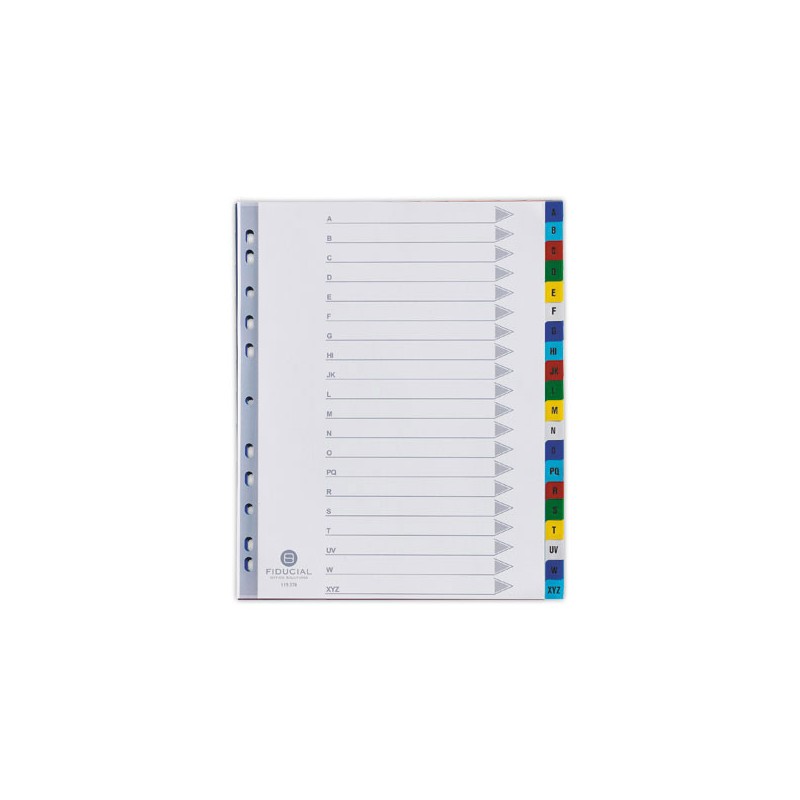 Jeu d'intercalaires alpha. FIDUCIAL enpolypropylène format A4 maxi  - Fiducial