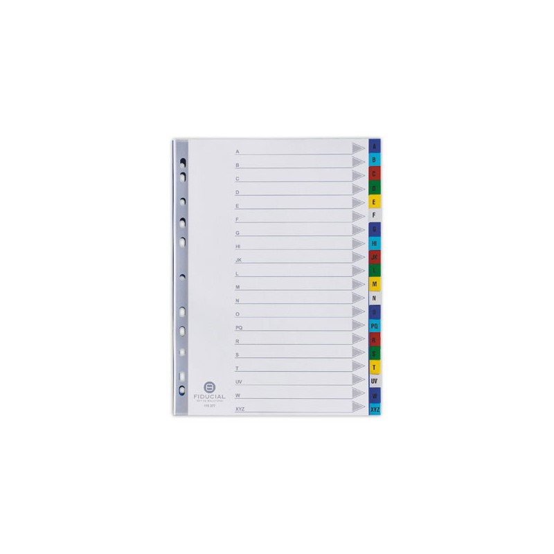 Jeu d'intercalaires alphabétiques FIDUCIAL polypropylène couleur A4  - Fiducial