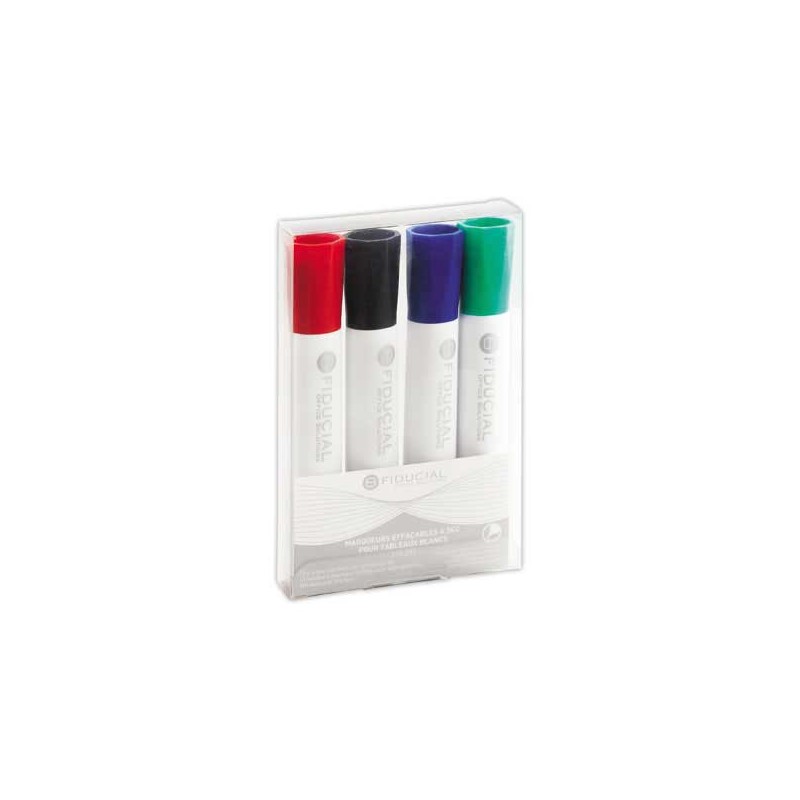Marqueurs FIDUCIAL pour tableaux blancs - Pointe ogive assortis  x4 - Fiducial